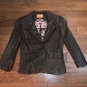 AUTHENTIC Juicy Couture Leather Blazer Size Small